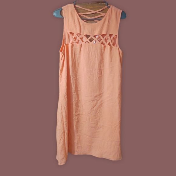 an'ge Paris | French Designed 100% Viscose Sheath Dress w/Cutouts - Picture 1 of 3